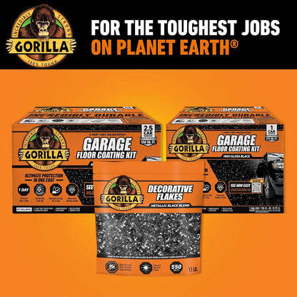 Gorilla Epoxy Garage Floor Coating Kit, 7 Pieces, 1-Car, Black Finish