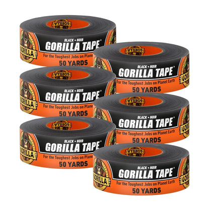 GORILLA Heavy Duty Duct Tape, Black, 1.88" x 50 yd, 1-Pack