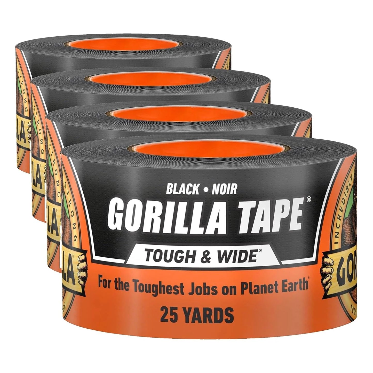 GORILLA Tough & Wide Heavy Duty Duct Tape, Silver, 2.88" x 25 yd, 1-Pack
