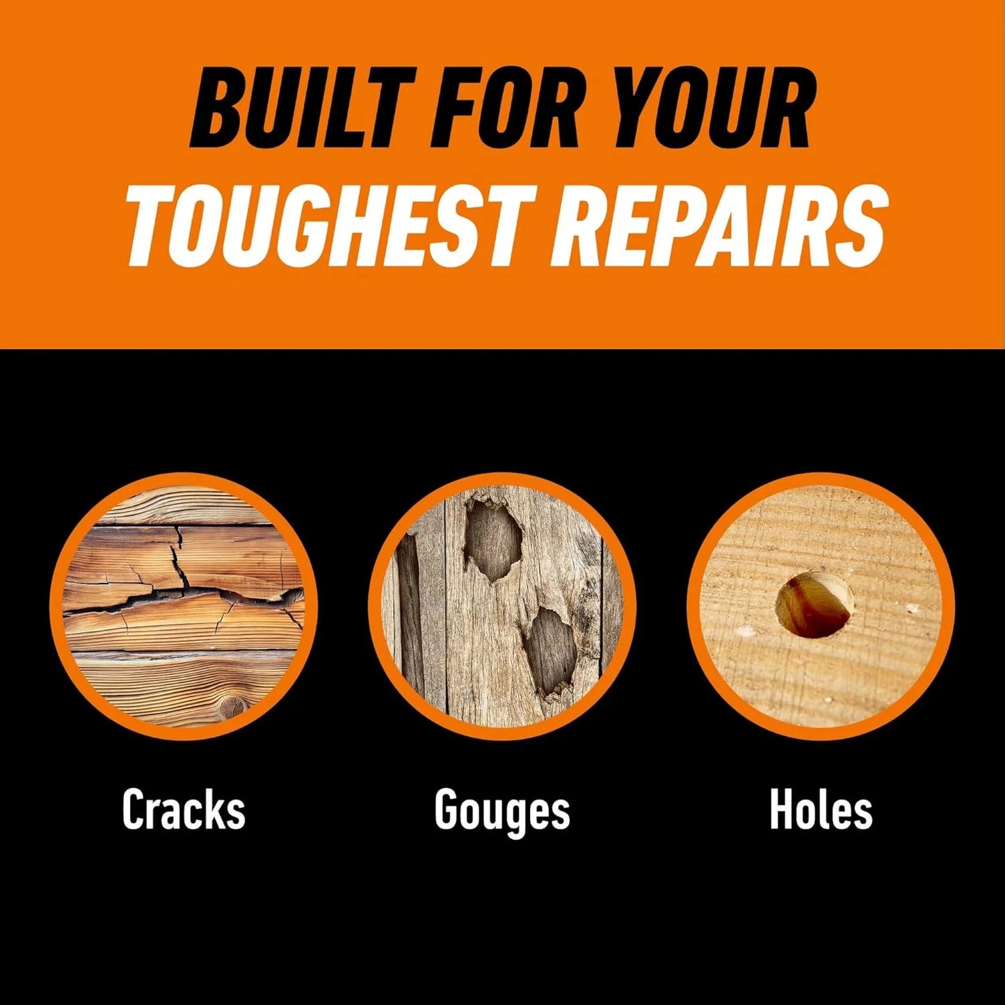 Gorilla All Purpose Wood Filler, Natural Finish, 16 Ounce Tub (Pack of 4) - Water Resistant for Indoor or Outdoor Projects and Repairs