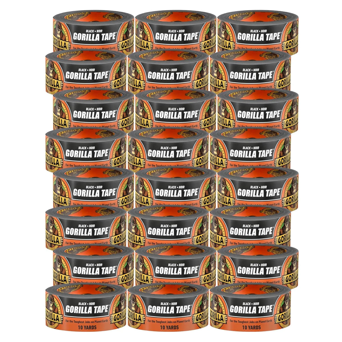 GORILLA Tape; Duct; Utility; Triple Layer Strength; Indoor & Outdoor; Weather Resistant Shell; 1.88 in x 10 yd; Black; (Pack of 2)