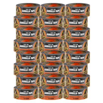 GORILLA Tape; Duct; Utility; Triple Layer Strength; Indoor & Outdoor; Weather Resistant Shell; 1.88 in x 10 yd; Black; (Pack of 2)
