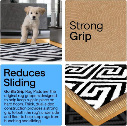 GORILLA GRIP® Slip Resistant Rug Pads for Hardwood Floor, 4x4 Cream