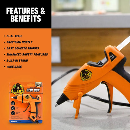 Gorilla Mini Hot Glue Gun Kit, Dual Temp, Includes 30 Sticks