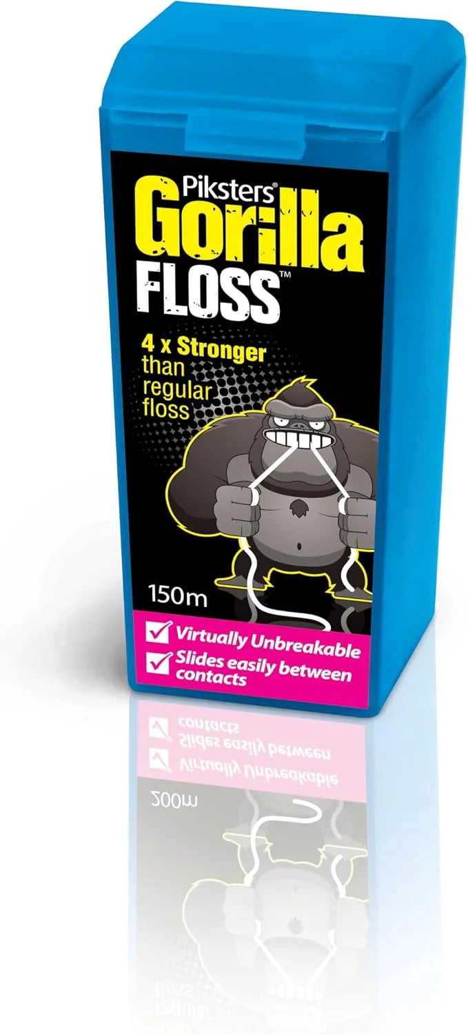 Piksters Gorilla Floss 4 Pack Extra Strong Dental Floss for Plaque Removal