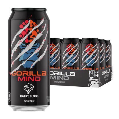 Gorilla Mind Energy Drink | 16oz, 12-Pack (Citrus Rain)