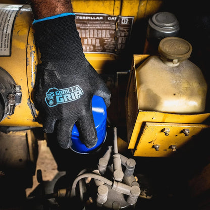 GORILLA GRIP All-Purpose Work Gloves, Large, 15 Pair, Black and Blue