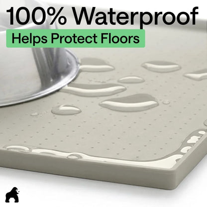 GORILLA GRIP Dog Food Mat, 100% Waterproof Silicone, 26x17 Navy