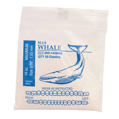 American Orthodontics Blue Whale Elastics, 5/16 in, 14 oz, Latex, Maximum