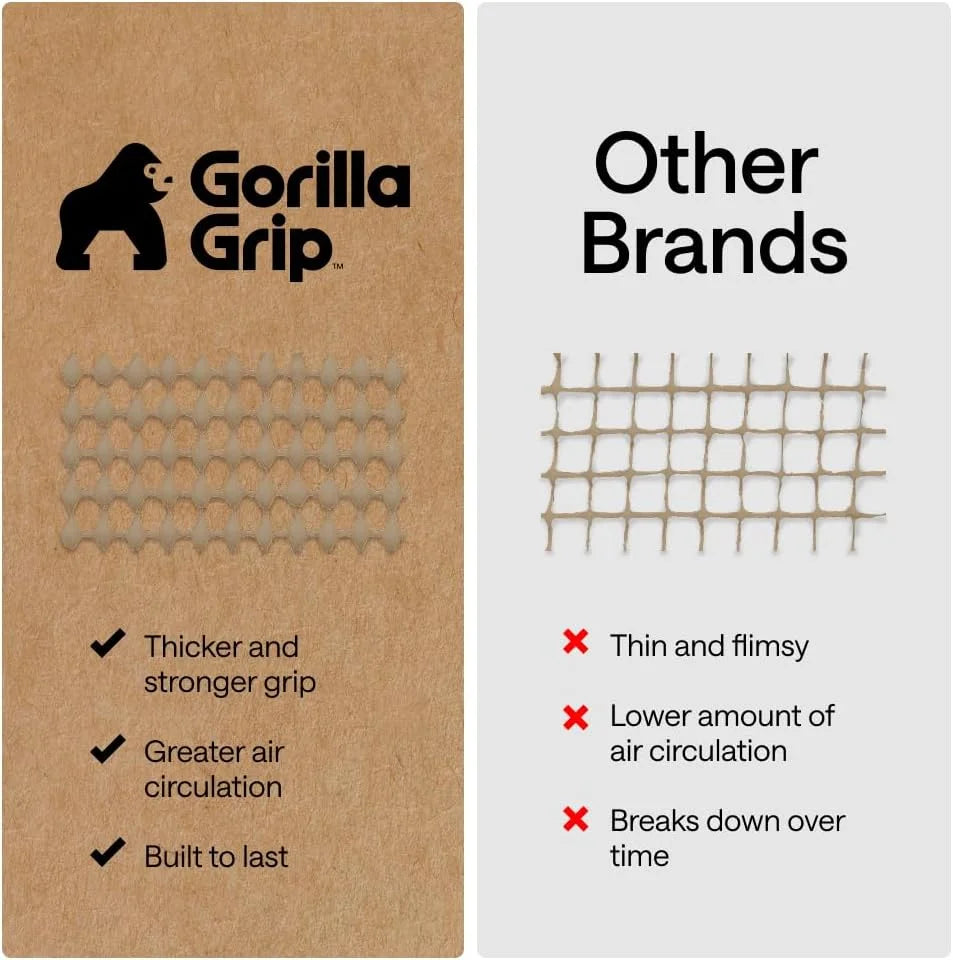 GORILLA GRIP® Slip Resistant Rug Pads for Hardwood Floor, 4x4 Cream