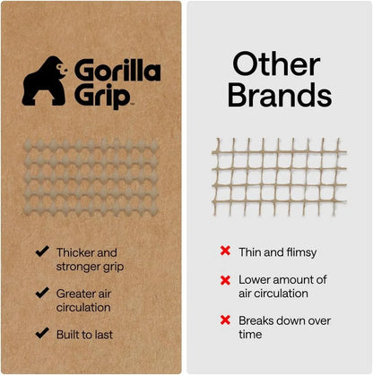 GORILLA GRIP® Slip Resistant Rug Pads for Hardwood Floor, 4x4 Cream