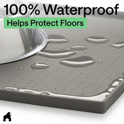 GORILLA GRIP Dog Food Mat, 100% Waterproof Silicone, 26x17 Navy