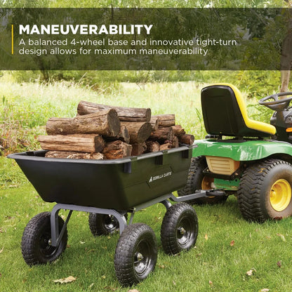 Gorilla Carts Poly Dump Cart, 800 lb. Capacity, 5 Cu Ft, Gray