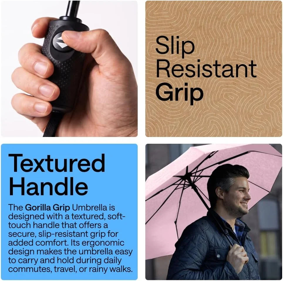 GORILLA GRIP Compact Travel Size Umbrella for Rain, Cats and Dogs
