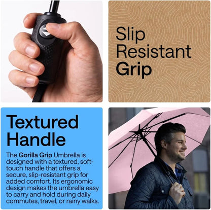GORILLA GRIP Compact Travel Size Umbrella for Rain, Cats and Dogs