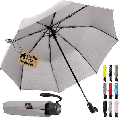 GORILLA GRIP Compact Travel Size Umbrella for Rain, Cats and Dogs