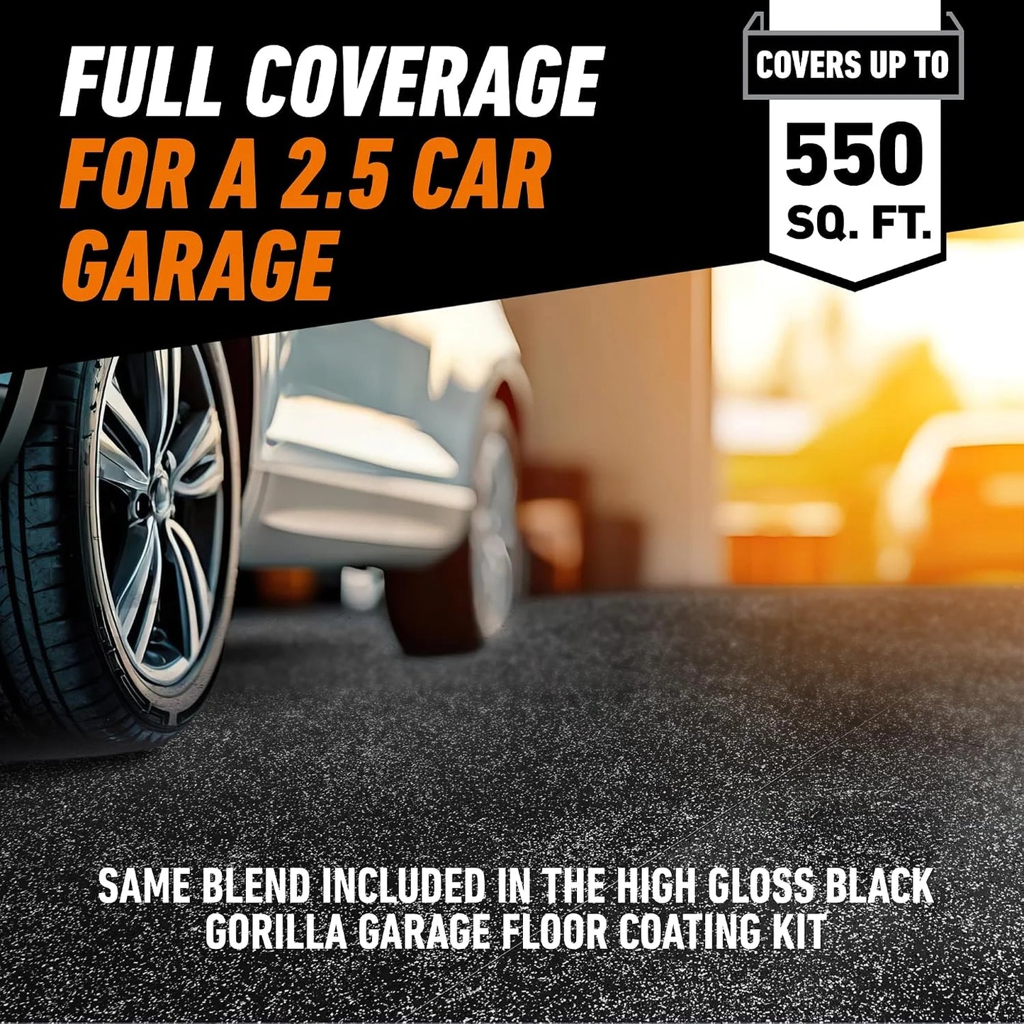 Gorilla Epoxy Garage Floor Coating Kit, 7 Pieces, 1-Car, Black Finish