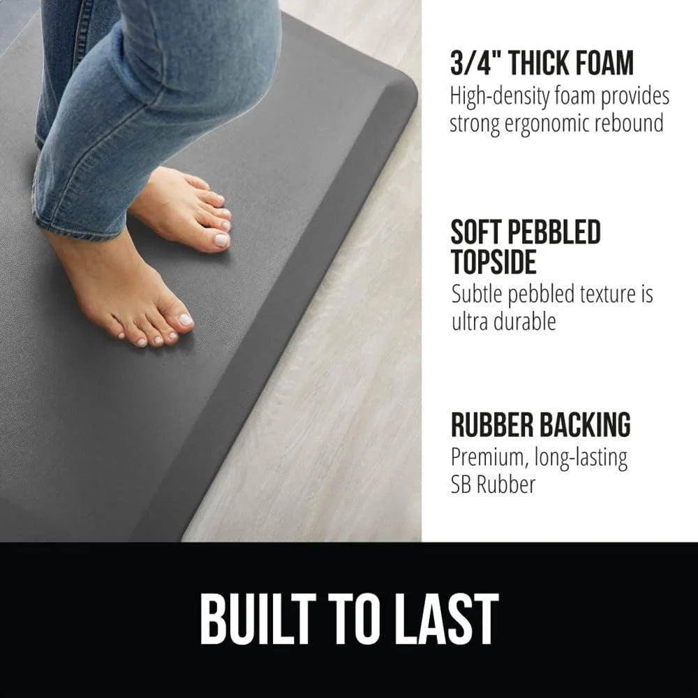 GORILLA GRIP Cushioned Antifatigue Kitchen Mat for Floor, 20x32, Charcoal