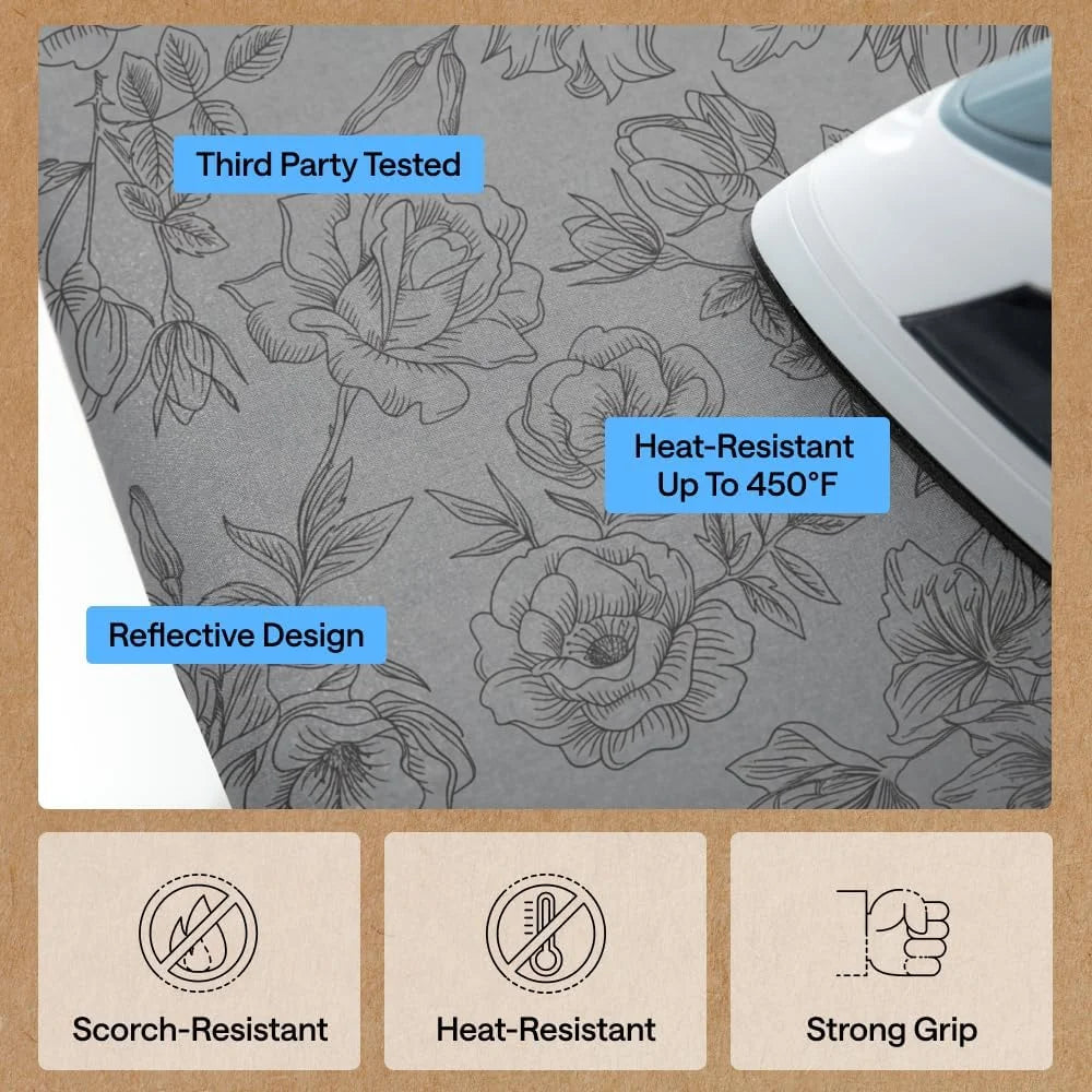 GORILLA GRIP Padded Ironing Board Cover, 15x54 Silver