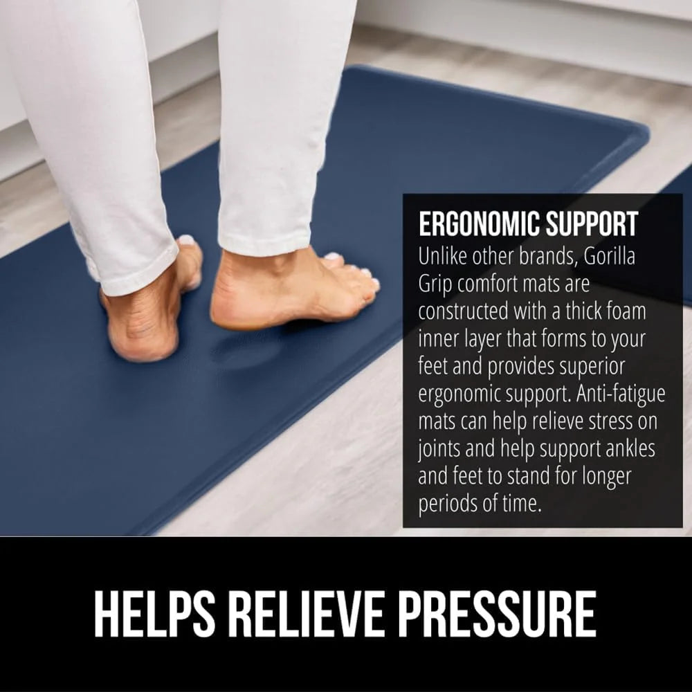 GORILLA GRIP Cushioned Antifatigue Kitchen Mat for Floor, 20x32, Charcoal