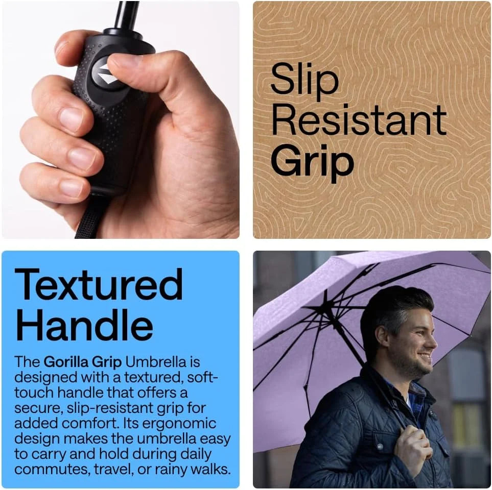GORILLA GRIP Compact Travel Size Umbrella for Rain, Cats and Dogs