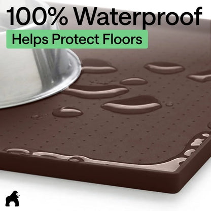 GORILLA GRIP Dog Food Mat, 100% Waterproof Silicone, 26x17 Navy