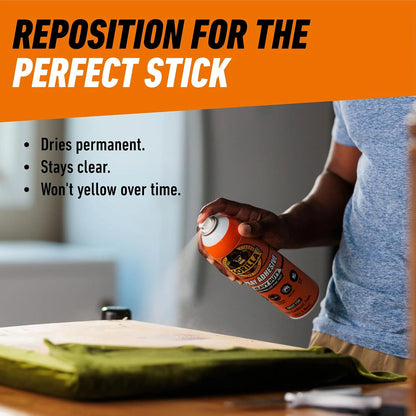 Gorilla Heavy Duty Spray Adhesive, Multi Purpose, Clear, 14 oz, 2-Pack