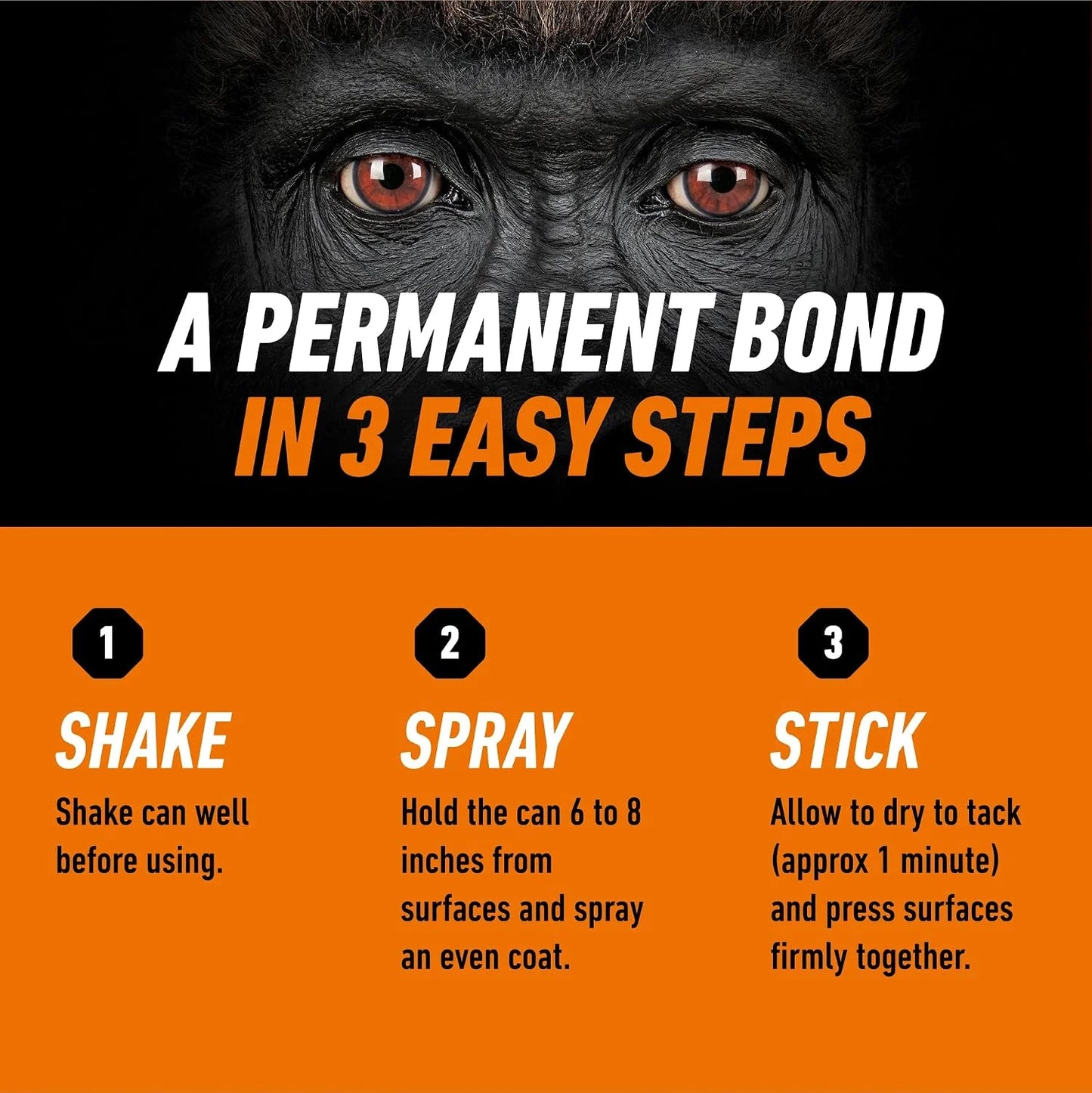 Gorilla Heavy Duty Spray Adhesive, Multi Purpose & Repositionable, Clear, 14 oz (Pack of 1) Bonds Paper, Cardboard, Foam, Fabric, Photo Safe, Non-Yellowing, Indoor & Outdoor