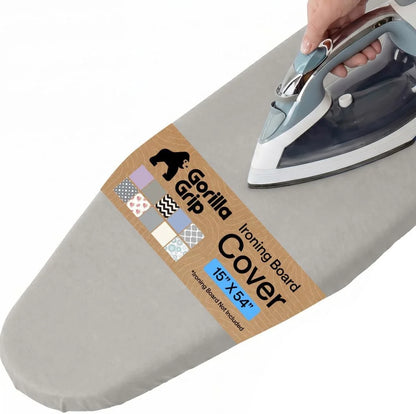 GORILLA GRIP Padded Ironing Board Cover, 15x54 Silver