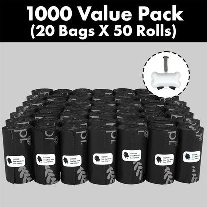 GORILLA SUPPLY 1000 multicolor poop bags for dogs with Dispenser and Leash Tie, 9" x 13", Mixed