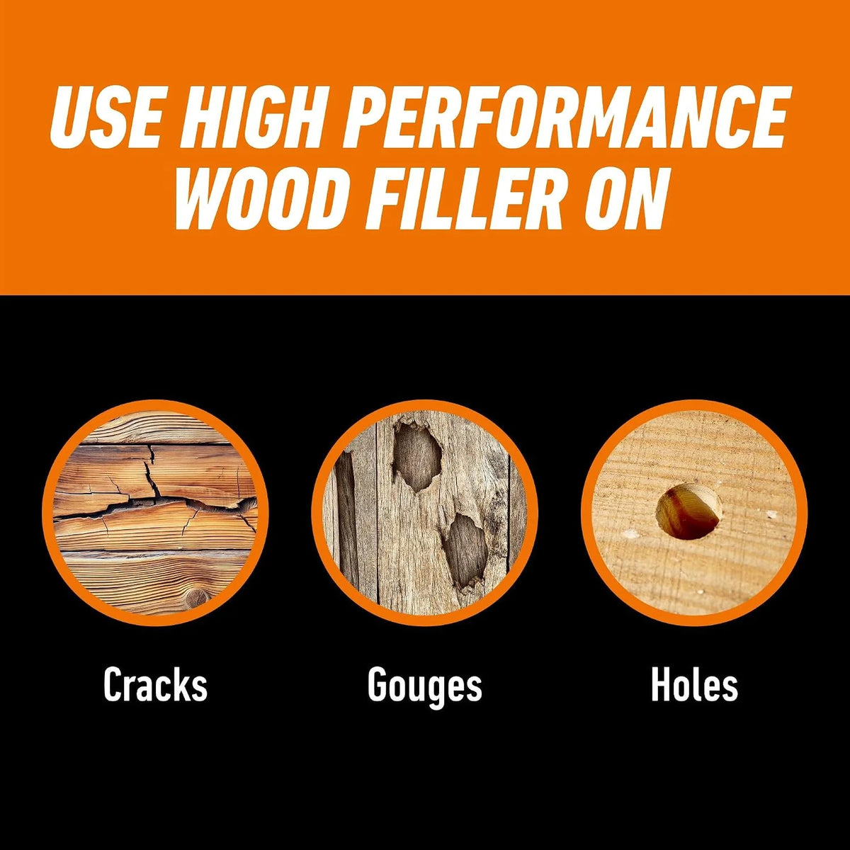 Gorilla All Purpose Wood Filler, Natural Finish, 16 Ounce Tub (Pack of 4) - Water Resistant for Indoor or Outdoor Projects and Repairs