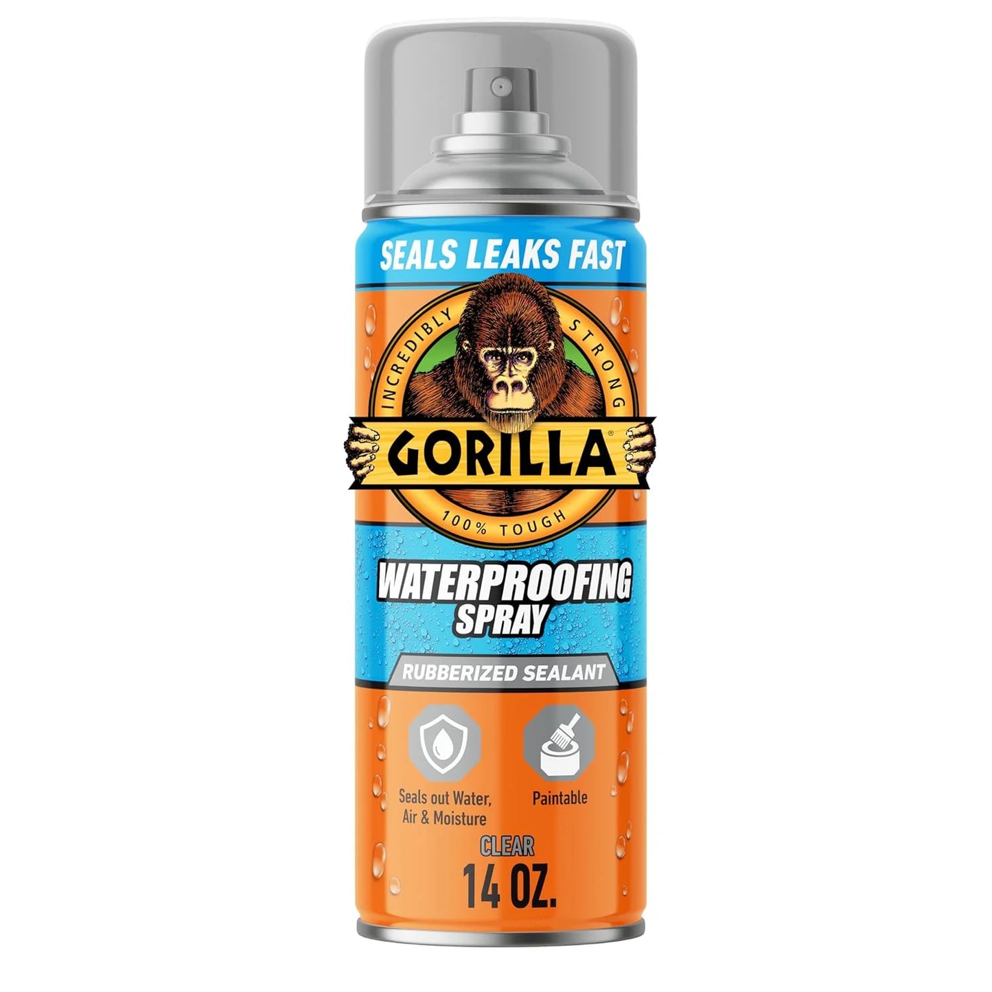 Gorilla Waterproofing Spray, Clear, 14 oz, 2-Pack, Flexible Sealant