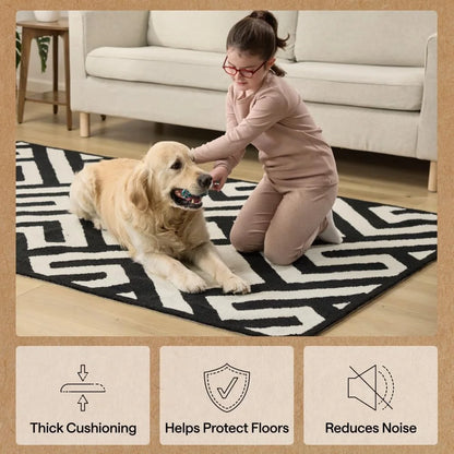 GORILLA GRIP® Slip Resistant Rug Pads for Hardwood Floor, 4x4 Cream
