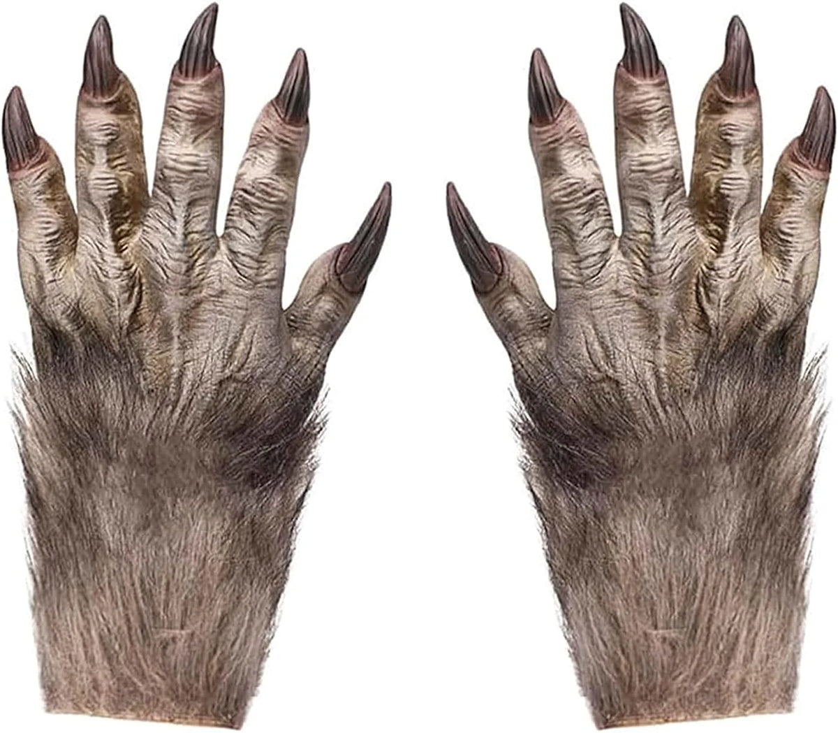 BXT Adults Lifelike Latex Halloween Ape Claws Animal Paws Gloves Mittens Cosplay Costume Props Furry Papion Gorilla Handwear