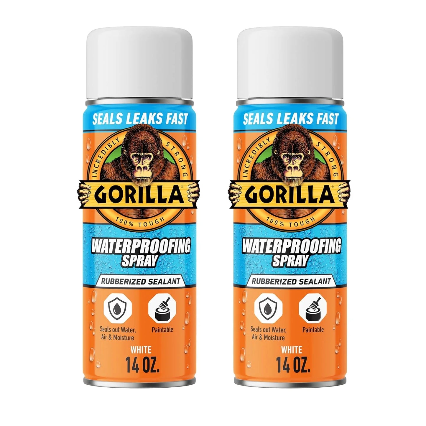 Gorilla Waterproofing Spray, Clear, 14 oz, 2-Pack, Flexible Sealant
