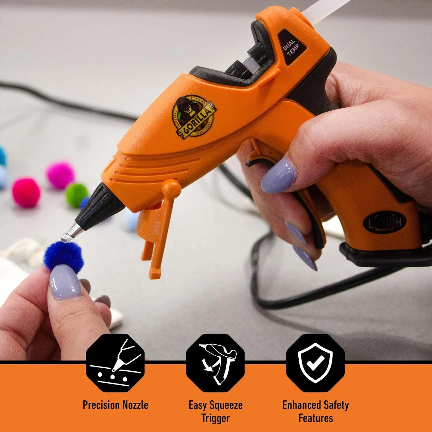 Gorilla Mini Hot Glue Gun Kit, Dual Temp, Includes 30 Sticks