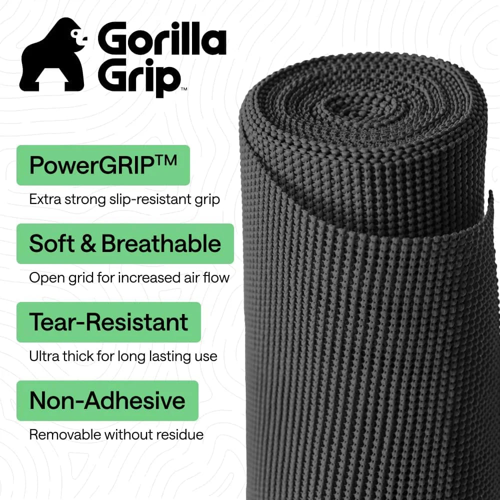 GORILLA GRIP powerGRIP Drawer Shelf and Cabinet Liner, 24"x30', Light Gray