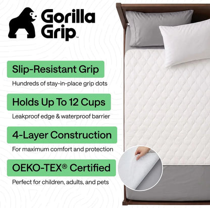 GORILLA GRIP Washable Reusable Underpads, 52x34 White