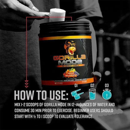 Gorilla Mode Pre Workout - Massive Pumps | 812g (BlackBerry Lemonade)