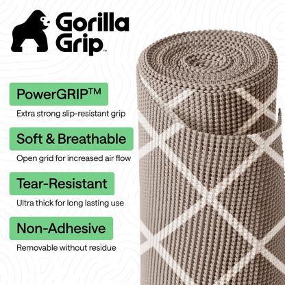 GORILLA GRIP powerGRIP Drawer Shelf and Cabinet Liner, 24"x30', Light Gray