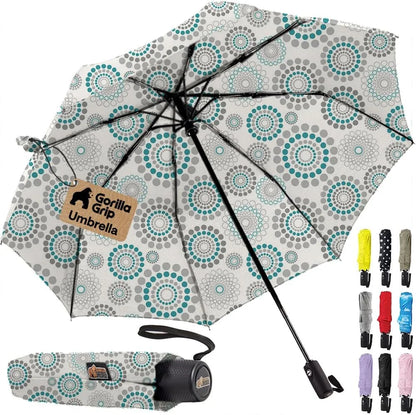 GORILLA GRIP Compact Travel Size Umbrella for Rain, Cats and Dogs