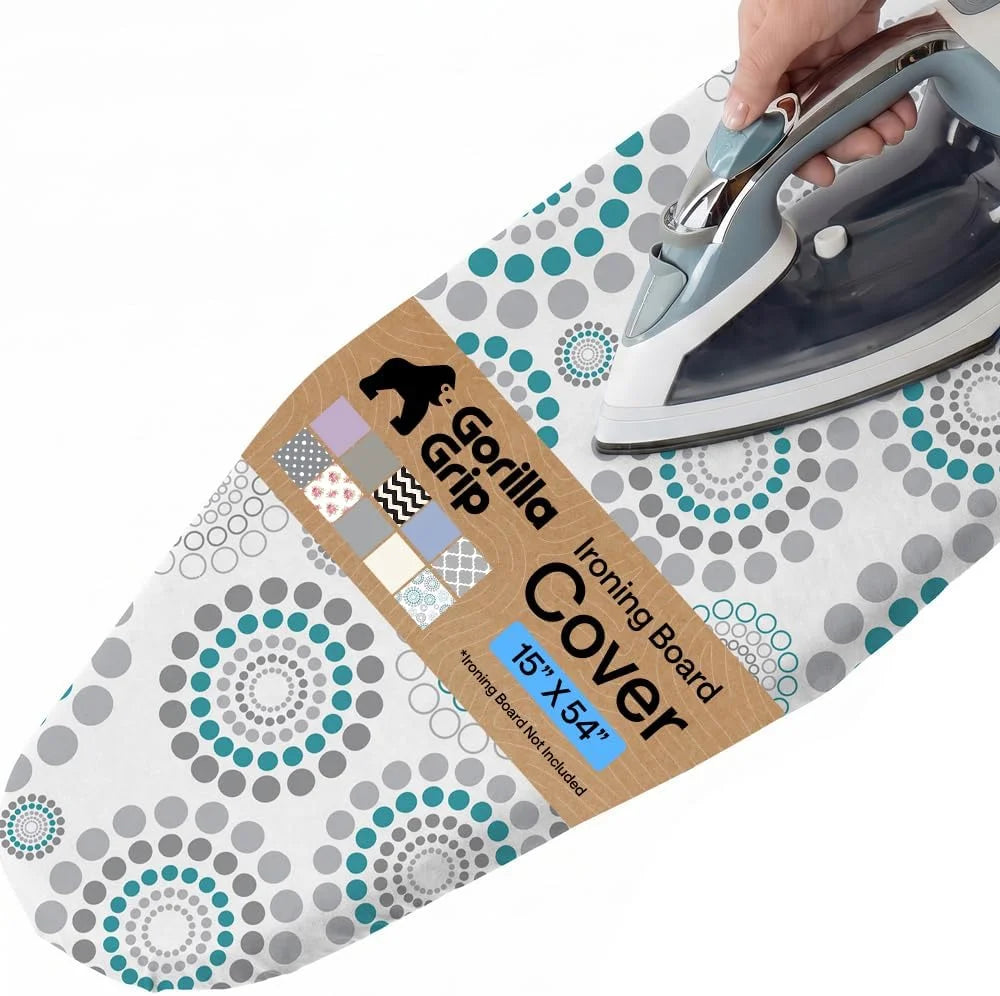 GORILLA GRIP Padded Ironing Board Cover, 15x54 Silver