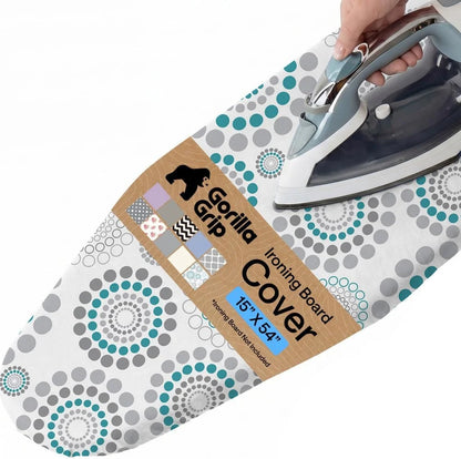 GORILLA GRIP Padded Ironing Board Cover, 15x54 Silver