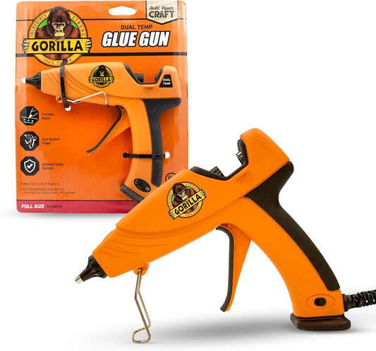 Gorilla Dual Temp Full Size Hot Glue Gun, Precision Nozzle