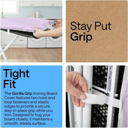 GORILLA GRIP Padded Ironing Board Cover, 15x54 Silver