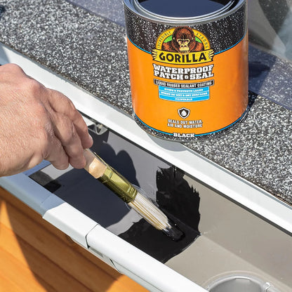 Gorilla Patch & Seal Liquid Rubber Waterproof Sealant, White, 32 Ounce (Pack of 6) - Seals Out Water, Air, and Moisture