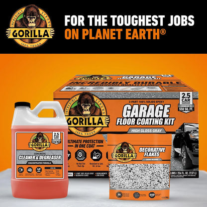 Gorilla Epoxy Garage Floor Coating Kit, 7 Pieces, 1-Car, Black Finish