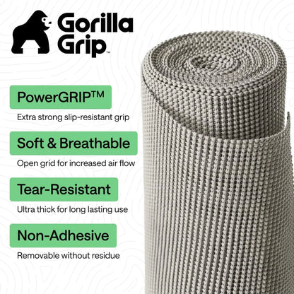 GORILLA GRIP powerGRIP Drawer Shelf and Cabinet Liner, 24"x30', Light Gray