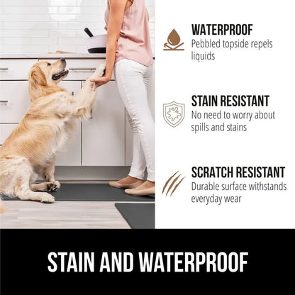 GORILLA GRIP Cushioned Antifatigue Kitchen Mat for Floor, 20x32, Charcoal