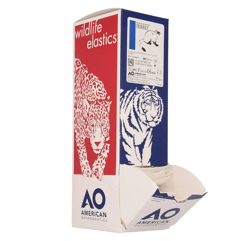American Orthodontics Blue Whale Elastics, 5/16 in, 14 oz, Latex, Maximum
